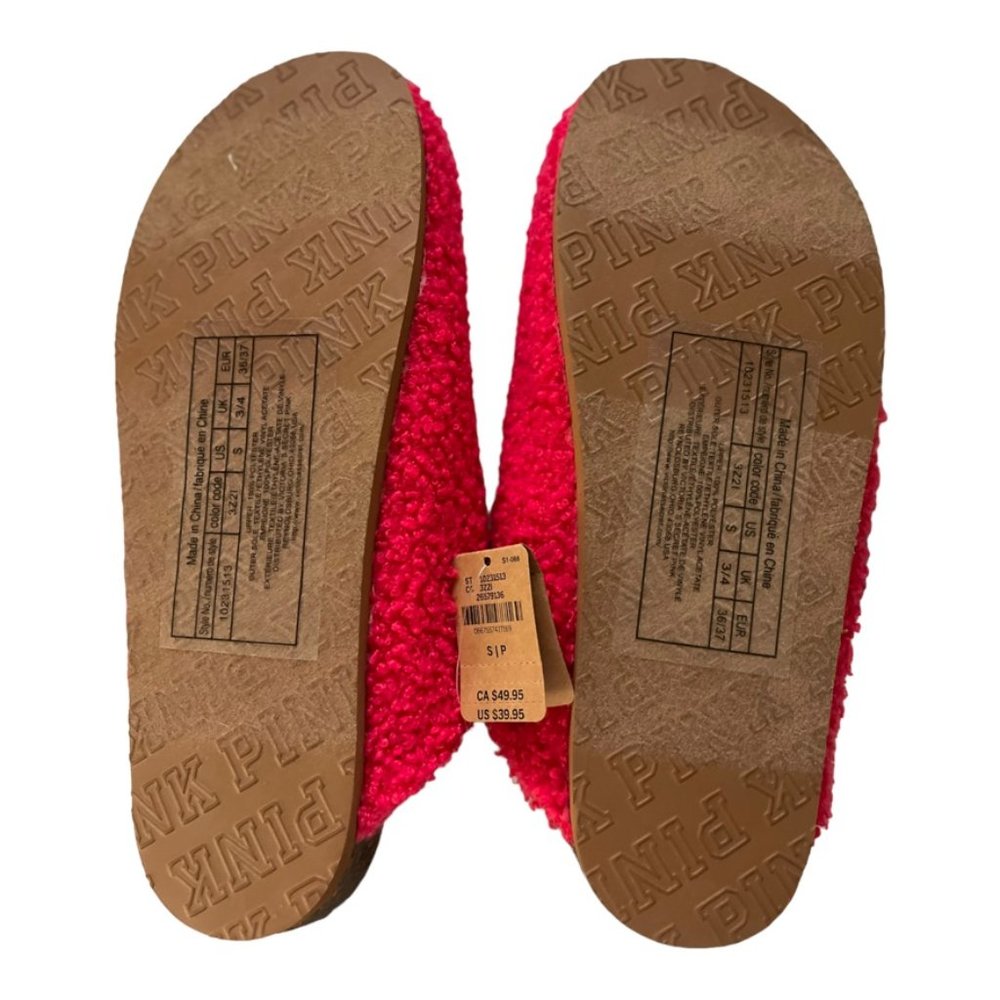PINK COZY-PLUSH CLOGS SLIPPERS SMALL (6/7) Style: 26561944 RED - Picture 4 of 5